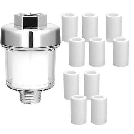 Universal Shower Tap Filter, Anti-Limescale Purifier, Silver Transparent