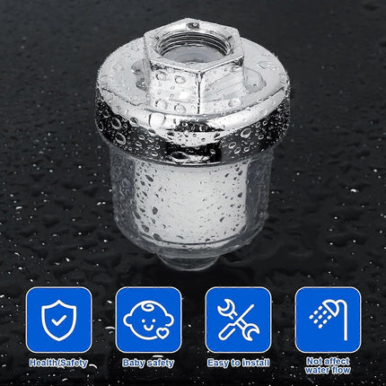 Universal Shower Tap Filter, Anti-Limescale Purifier, Silver Transparent