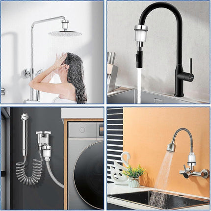 Universal Shower Tap Filter, Anti-Limescale Purifier, Silver Transparent