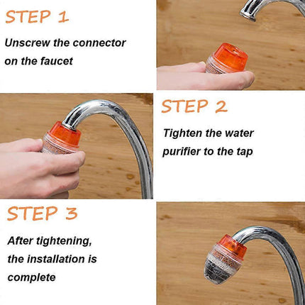 6pcs Mini Faucet Water Filters, Activated Carbon, Anti-Limescale Round Filters