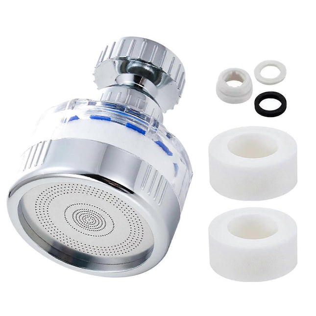 Faucet Water Filter with 2 Cartridges Rotating Carbon Sink Filter V1263-JX-4633