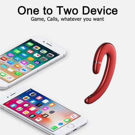 Ear Hook Wireless Headphones - Non Ear Plug - Noise Cancelling Single Ear Headset with Mic