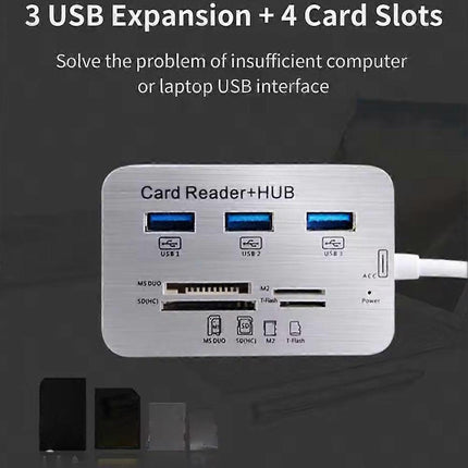 USB 3.0 HUB Combo Micro SD TF Memory Card Reader for Laptop Computer