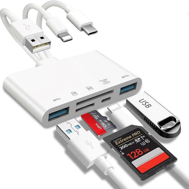 5-in-1 USB OTG Memory Card Reader Adapter SD TF Card Reader Combo V1263-JX-4722