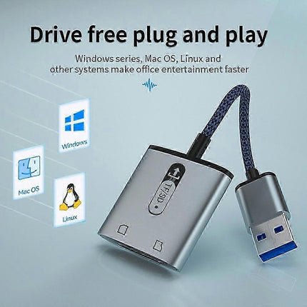 USB 3.0 to TF SD Card Reader, High-Speed Aluminum Alloy Memory Card Adapter