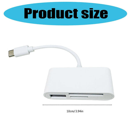 USB-C 3-in-1 Memory Card Reader Adapter for TF Card, Compatible with Phone & Laptop