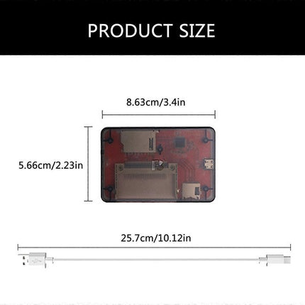 Multi Card Reader Adapter USB 2.0 with Indicator Light for Camera TF SD Cards