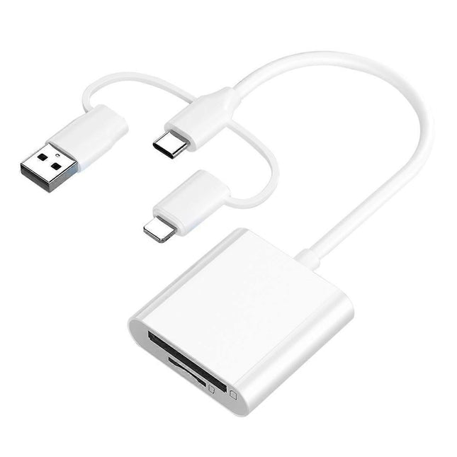 USB 2.0 & USB-C Memory Card Reader Adapter Dual Connector TF/SD Card Reader V1263-JX-4741