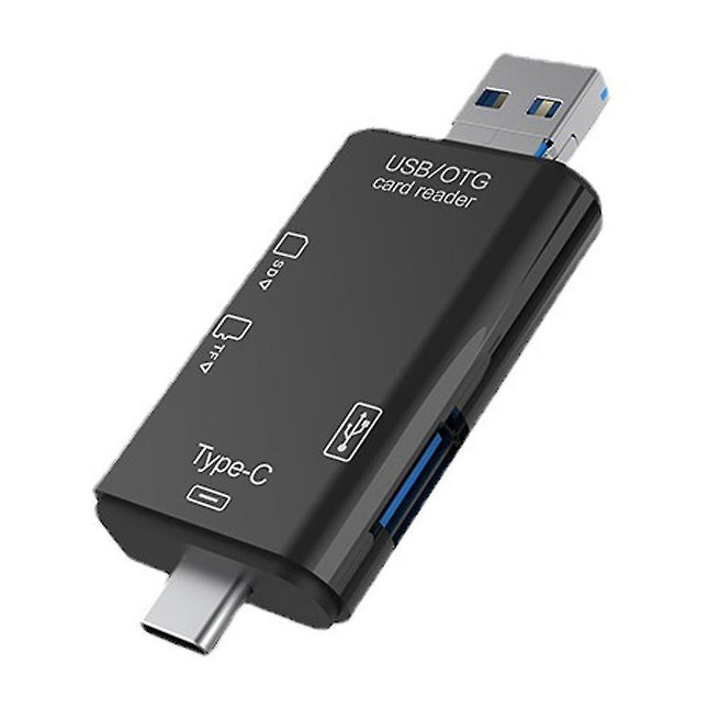 TF/SD Card Reader with USB 2.0 Tri-Connector Memory Card Adapter V1263-JX-4744