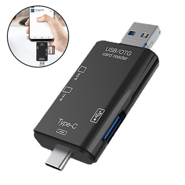 TF/SD Card Reader with USB 2.0 Tri-Connector Memory Card Adapter – product detail