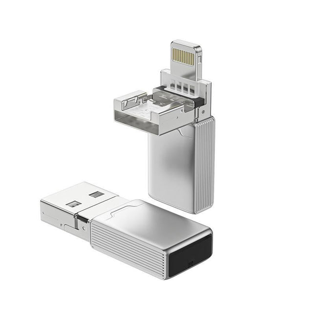 2-in-1 8pin USB Memory Card Reader for Phone/Pad Silver Optional V1263-JX-4747