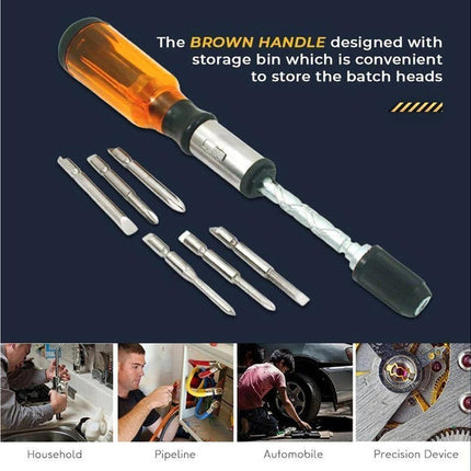 1 Set Screwdrivers Demountable High Precision Metal Hand Pressing Nut Drivers Hand Tools-Yellow