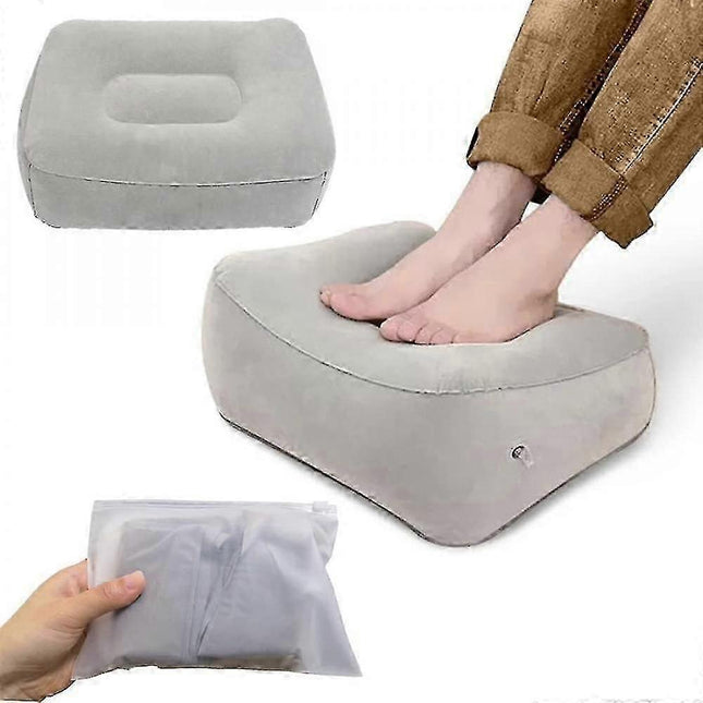 Inflatable Flocking Fabric Foot Rest Airplane/Car/Office Use V1263-JX-4988