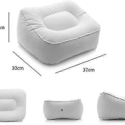 Inflatable Flocking Fabric Foot Rest, Airplane/Car/Office Use