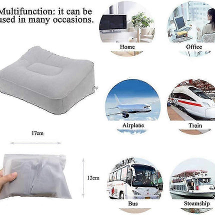 Inflatable Flocking Fabric Foot Rest, Airplane/Car/Office Use