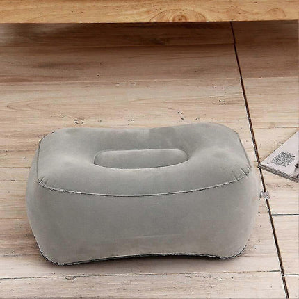 Inflatable Flocking Fabric Foot Rest, Airplane/Car/Office Use