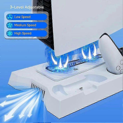 Bracket with Cooling & Dual Controller Charging Station for Gaming Fan Speed