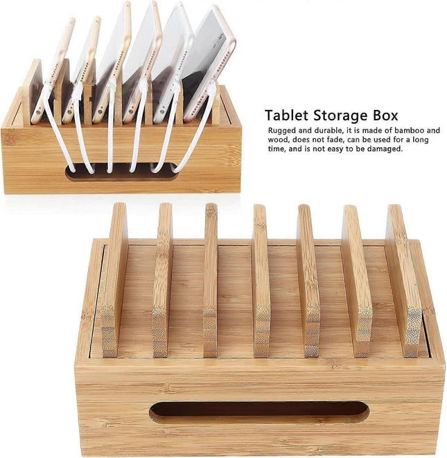 Bamboo Charging Station for Multiple Devices Wood Organizer Dock – product detail
