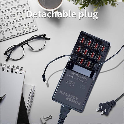 60W 12-Port USB Charging Station for Multiple Devices, Apple & More