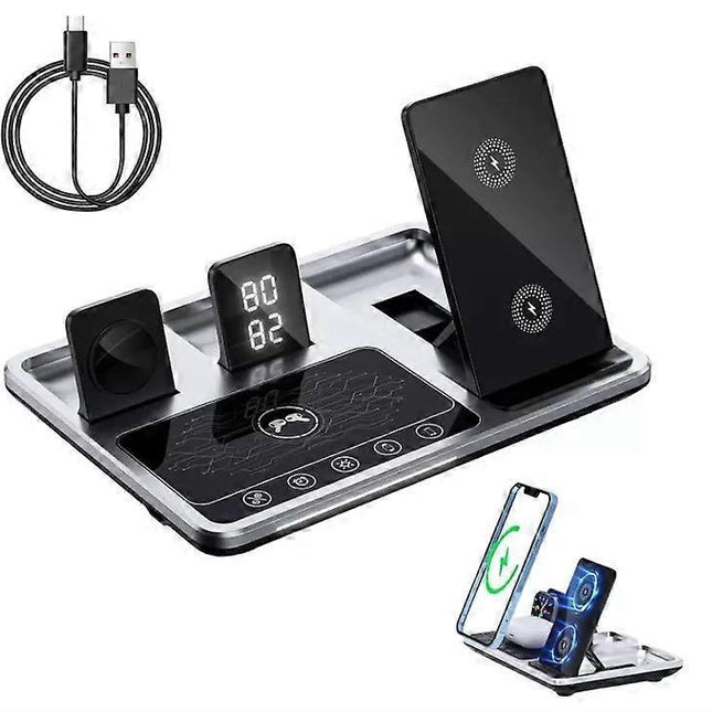 Zureze 4-in-1 Clock Wireless Charger Stand