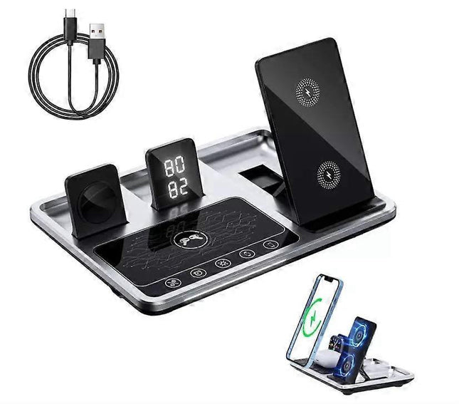 Zureze 4-in-1 Clock Wireless Charger Stand V1263-JX-5006