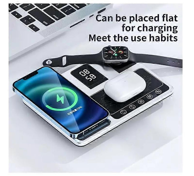 Zureze 4-in-1 Clock Wireless Charger Stand – product detail