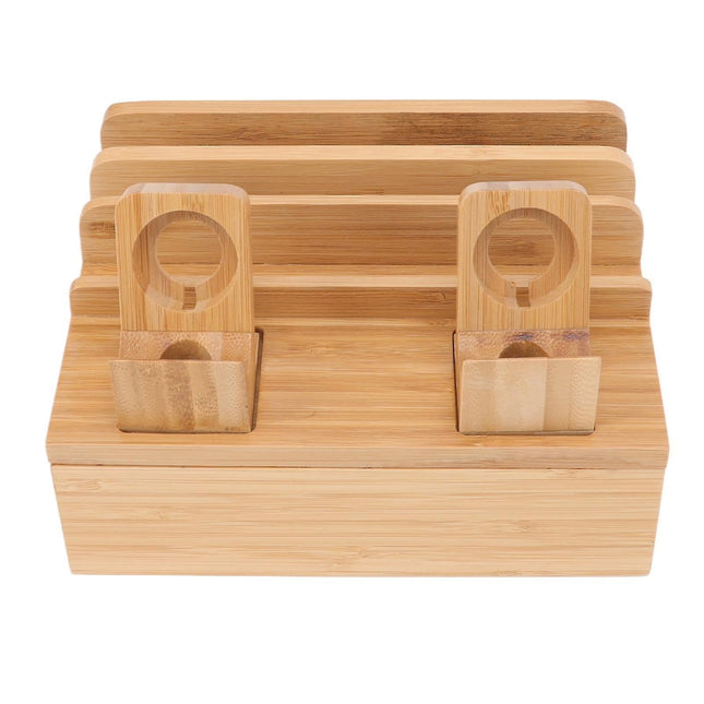 Bamboo 5-Port Charging Station Rack for Phones/Tablets/Watches V1263-JX-5011