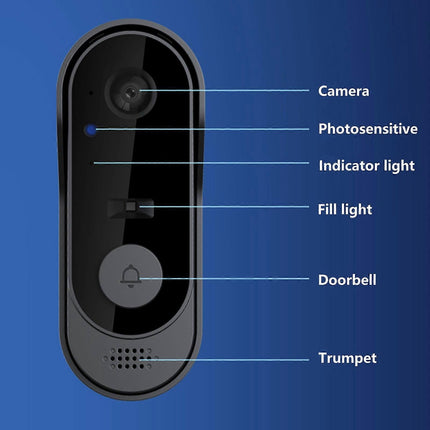 Smart Wireless Video Doorbell, WiFi Home Intercom, HD Night Vision