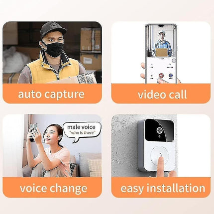 Smart Ring Video Doorbell, Wireless HD Night Vision Home Intercom