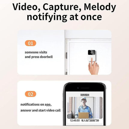Smart Ring Video Doorbell, Wireless HD Night Vision Home Intercom
