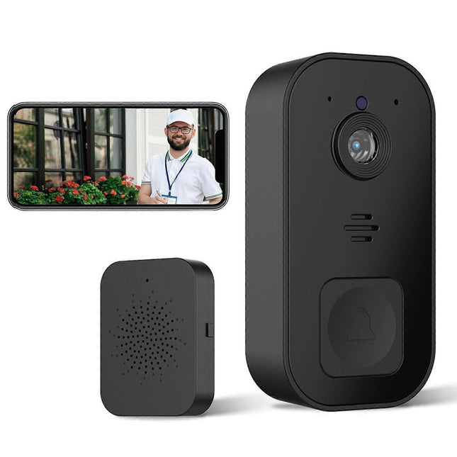 Wireless Video Doorbell Camera 2.4GHz WiFi Black V1263-JX-5056