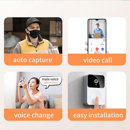 WiFi Smart Video Doorbell, Wireless Phone Intercom Security Camera