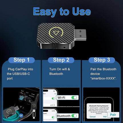 Wireless CarPlay Adapter, Convert Wired CarPlay to Wireless Plug & Play Dongle