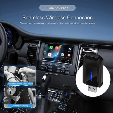 2-in-1 Wireless CarPlay & Android Auto Adapter, Plug & Play Dongle