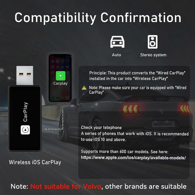 Wireless CarPlay Adapter Converts Wired to Wireless for iPhone – product detail