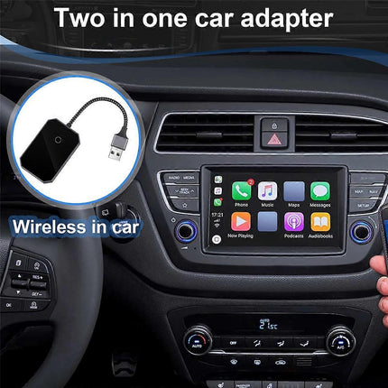 2 in 1 Wireless CarPlay Adapter, Convert Wired to Wireless CarPlay Box