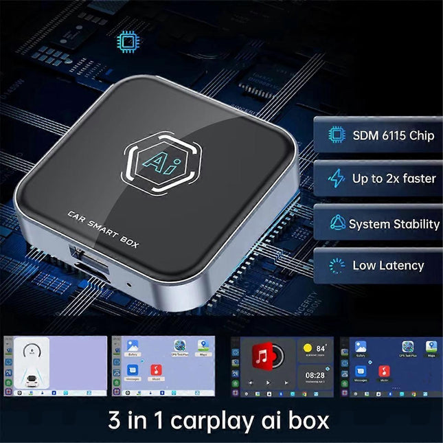 Smart Car AI Box Android 13.0 2 Plus 32GB Wired to Wireless CarPlay Adapter – product detail