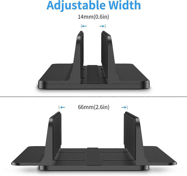 Vertical Aluminum Laptop Stand Adjustable Desk Holder Black – product detail