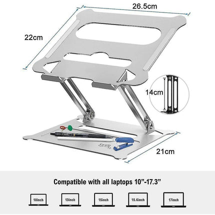 Adjustable Laptop Stand, Ergonomic Laptop Holder - Silver