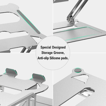Adjustable Laptop Stand, Ergonomic Laptop Holder - Silver