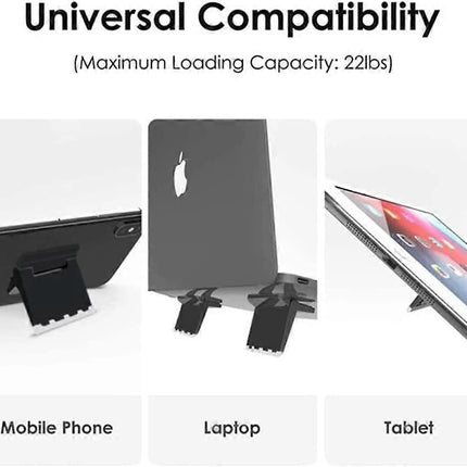 Set of 2 Mini Black Laptop Stands, Invisible Foldable Lightweight Holder for Laptop/Tablet