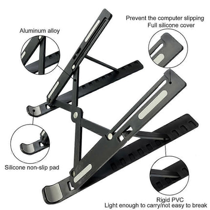 Foldable Adjustable ABS Laptop Stand, Ergonomic Tablet/Computer Holder