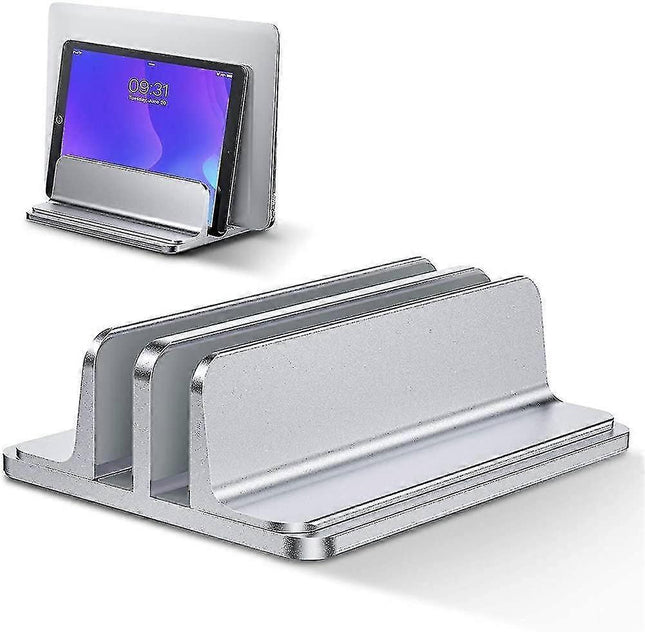 Double Vertical Aluminum Laptop Stand Adjustable Desk Holder V1263-JX-5166