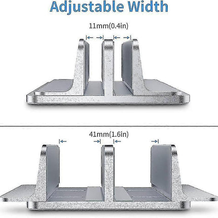 Double Vertical Aluminum Laptop Stand, Adjustable Desk Holder
