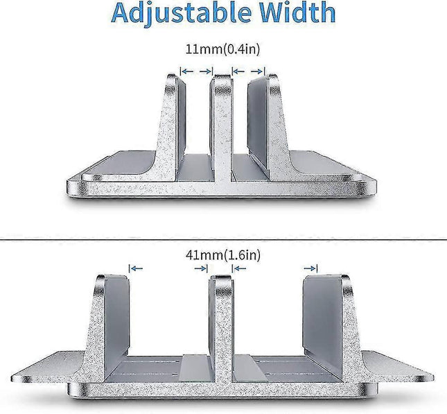 Double Vertical Aluminum Laptop Stand Adjustable Desk Holder – product detail