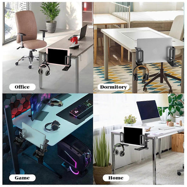 Vertical Laptop Stand Desk Side Mount Holder Black – product detail