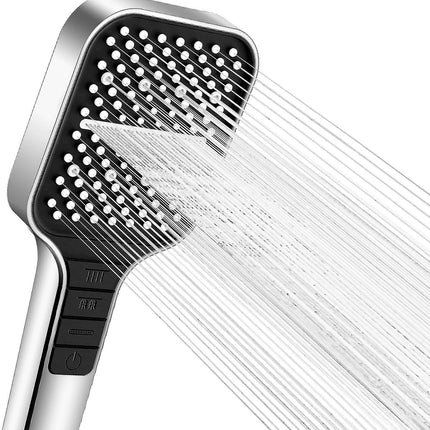 Square Handheld Shower Head, 7 Spray Modes, Adjustable Universal