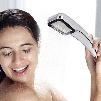 300-Hole Square Pressurized Handheld Shower Head, Water Saving