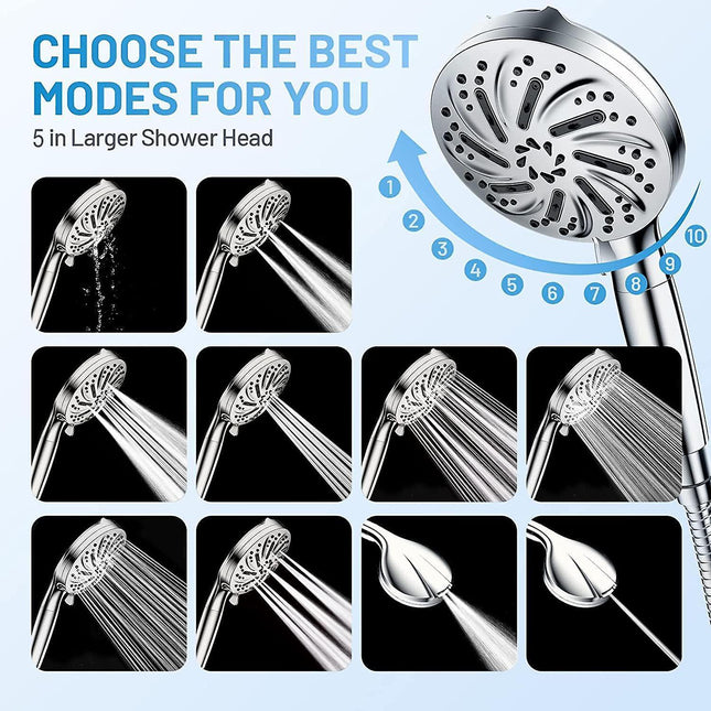 Shower Head with 15-Stage Filter 10 Jet Modes Anti-Limescale – product detail