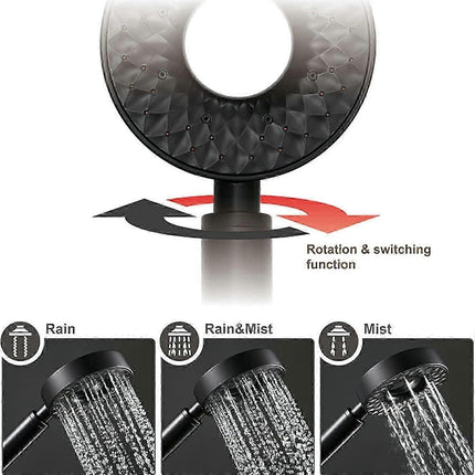 Shower Head with Hose & Holder, ABS Handheld 3 Jet Types